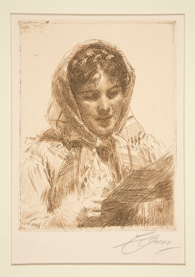 Une lettre, 1913 - Anders Leonard Zorn