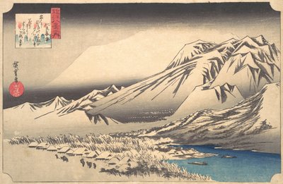 Neige du soir sur le mont Hira - Ando Hiroshige