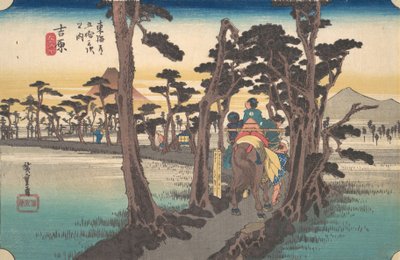 Yoshiwara, Hidari Fuji, vers 1834 - Ando Hiroshige