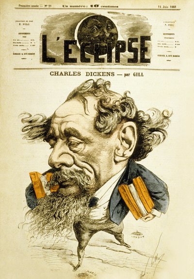 Romancier anglais Charles Dickens - Andre Gill