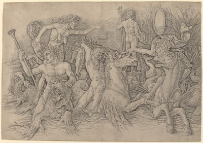 Bataille des dieux de la mer (moitié gauche) - Andrea Mantegna