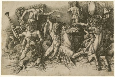 Bataille des dieux de la mer (moitié gauche) - Andrea Mantegna