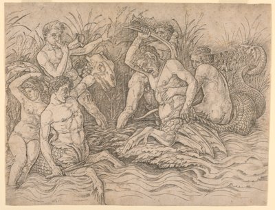 Bataille des dieux de la mer, moitié droite - Andrea Mantegna