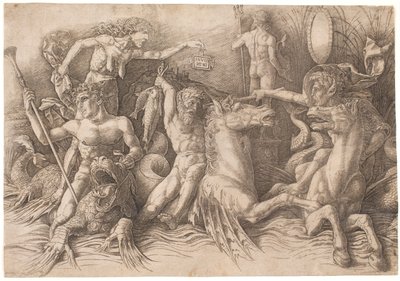 Combat des dieux marins, moitié gauche - Andrea Mantegna