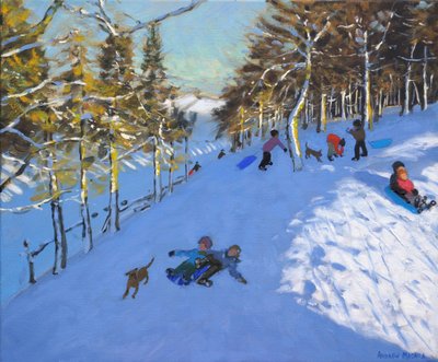 Famille en luge, Youlgreave, Derbyshire, 2016 - Andrew Macara