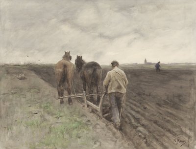 Fermier derrière la charrue - Anton Mauve