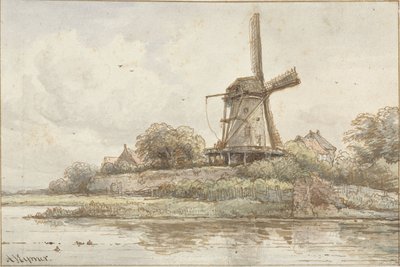 Moulin sur le rempart de la ville - Arnoldus Johannes Eymer