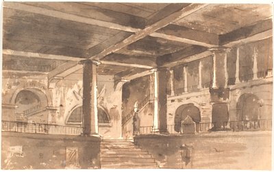 Hall avec escalier, colonnes et voûtes - Aron Wallick