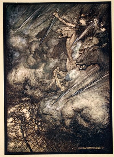 La chevauchée des Walkyries, 1910 - Arthur Rackham