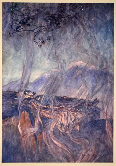 Le sommeil de Brünnhilde - Arthur Rackham