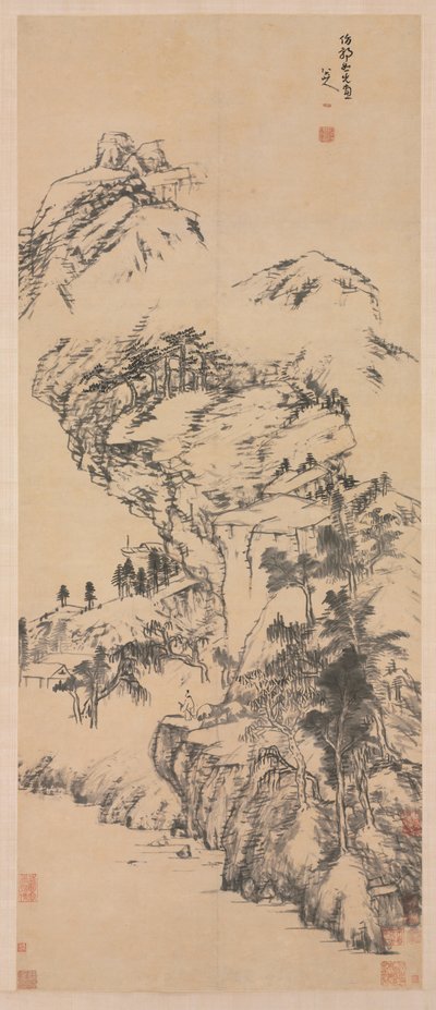 Paysage après Guo Zhongshu - Bada Shanren