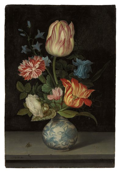 Composition florale dans un vase Wanli - Balthasar van der Ast