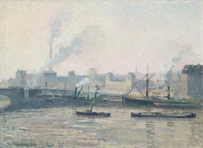 Le pont Saint-Sever, Rouen : brume, 1896 - Camille Jacob Pissarro