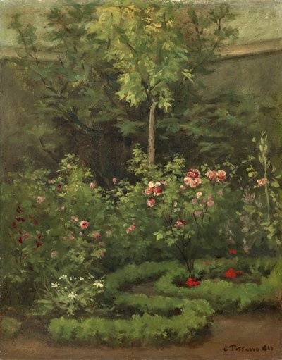 Un jardin de roses - Camille Jacob Pissarro