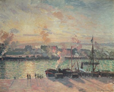 Coucher de soleil à Rouen - Camille Pissarro