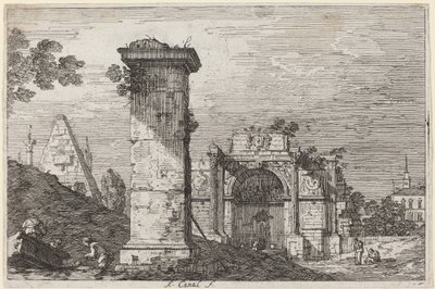 Paysage avec monuments en ruine - Canaletto