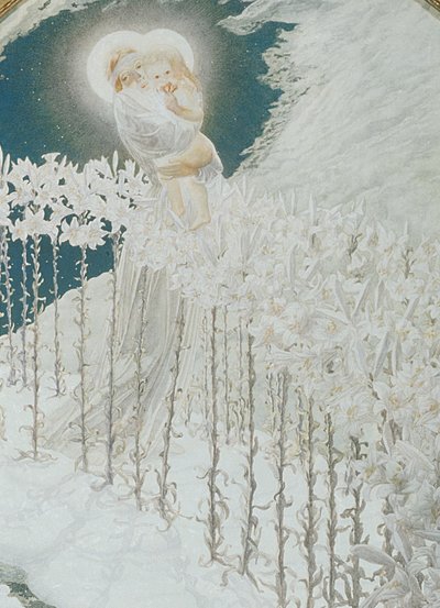 La Vierge aux lys, 1899 - Carlos Schwabe