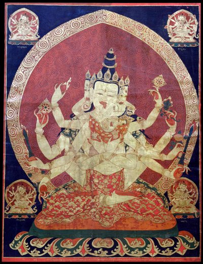 Guhyasamaja Akshobhyavajra Thanka, 17ème siècle - Central Asian Art.