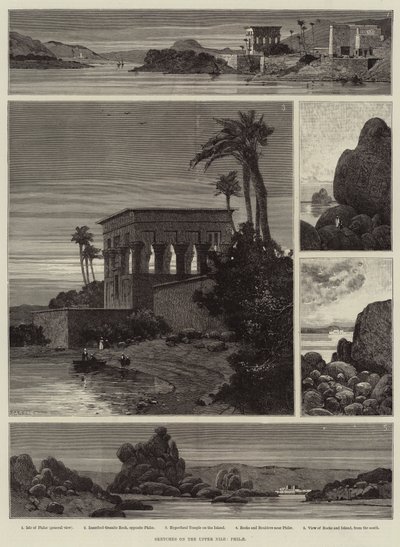 Croquis sur le Haut Nil, Philae - Charles Auguste Loye