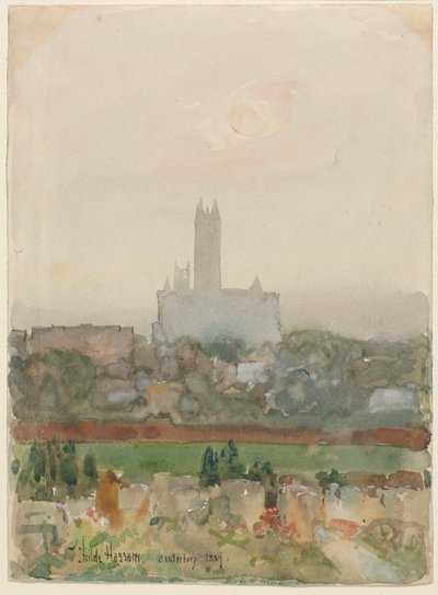 Cathédrale de Canterbury recto, 1889 - Childe Hassam