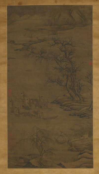 Les plaisirs de la pêche, dynastie Ming - Chinese School