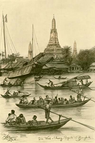 Wat Chaeng, Bangkok, Siam, 1898 - Christian Wilhelm Allers