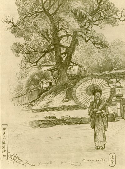 Femme avec parasol, Nagasaki, Japon, 1898 - Christian Wilhelm Allers