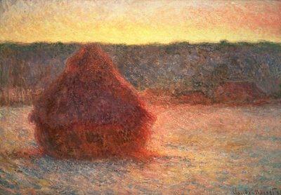 Meules de foin au coucher du soleil, temps glacial, 1891 - Claude Monet