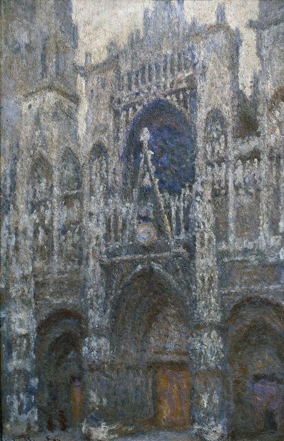 Cathédrale de Rouen, le portail; temps gris - Claude Monet