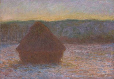 Meule de foin au dégel, coucher de soleil, 1890-91 - Claude Monet