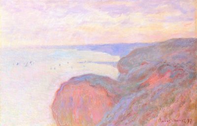 Sur la falaise près de Dieppe, ciel couvert - Claude Monet