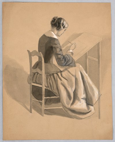 Une femme dessinant - Cooper Union Art School