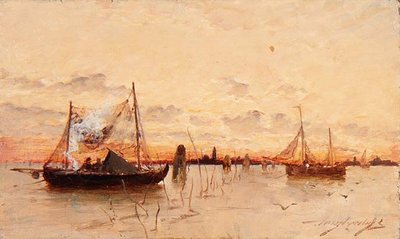 Coucher de soleil sur la lagune - E. Aubrey Hunt