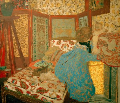 La dame bleue avec enfant - Edouard Vuillard