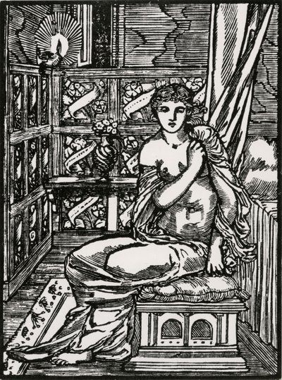 Psyché attendant Cupidon - Edward Coley (after) Burne Jones