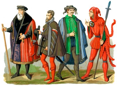 Costumes allemands, 15ème-16ème siècle, 1849 - Edward May