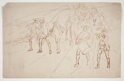 Croquis de troupes de la guerre révolutionnaire, en marche - Edwin Austin Abbey