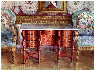 Table à écrire avec fauteuils dorés, 1910 - Edwin Foley