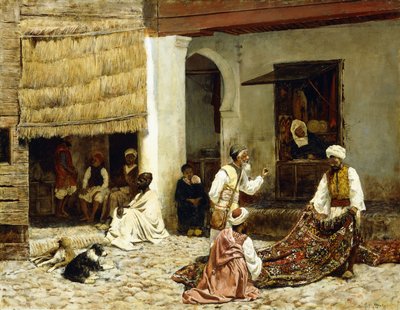 Un bazar de tapis à Tanger - Edwin Lord Weeks