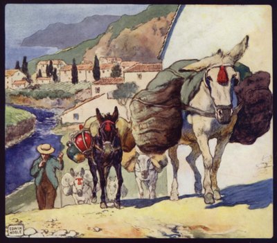 Mules sur un col espagnol - Edwin Noble