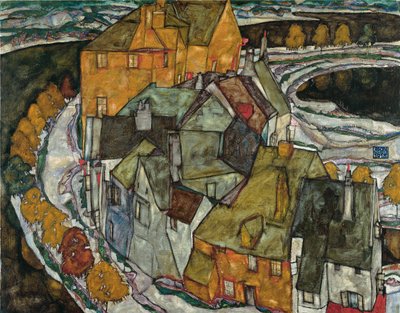 Croissant de maisons II Island Town, 1915 - Egon Schiele