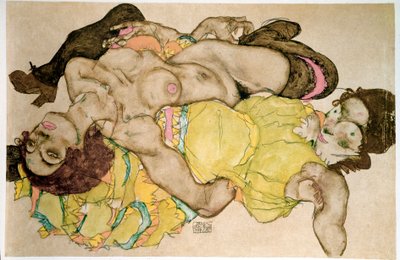 Femmes courbées. Dessin par Egon Schiele - Egon Schiele