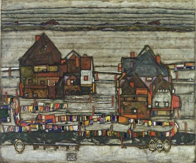 Maisons avec des cordes à linge, 1914 - Egon Schiele