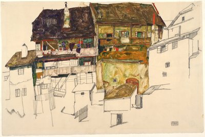 Vieilles maisons à Krumau, 1914 - Egon Schiele