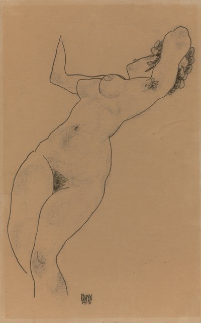 Nu allongé, 1918 - Egon Schiele