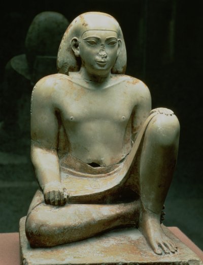 Figure accroupie de Bes (calcaire) - Egyptian 26th Dynasty