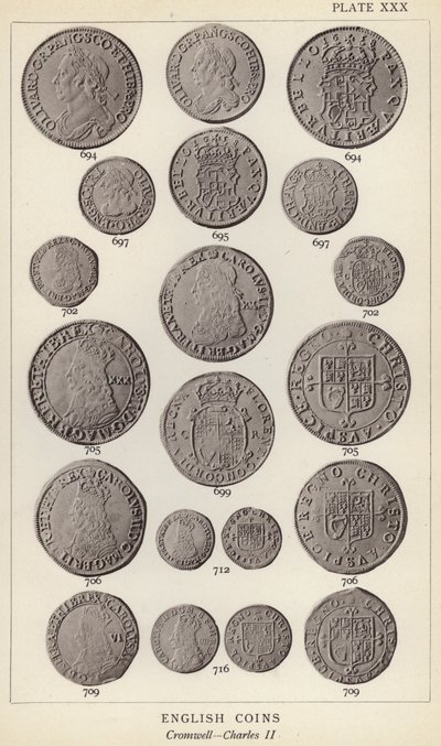 Pièces anglaises, Cromwell, Charles II - English Photographer