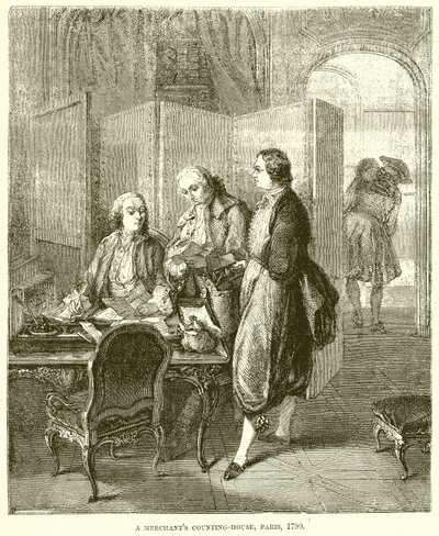 Un comptoir de marchand, Paris, 1790 - English School