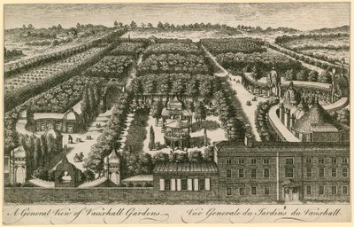 Vue générale des jardins de Vauxhall, Londres - English School