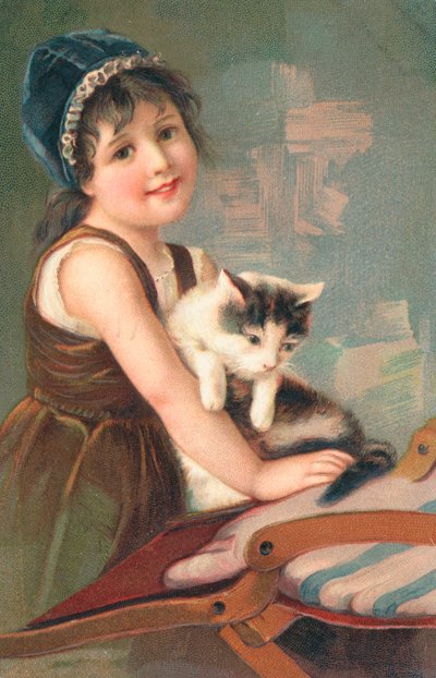 Une jeune fille posant avec un chat - English School